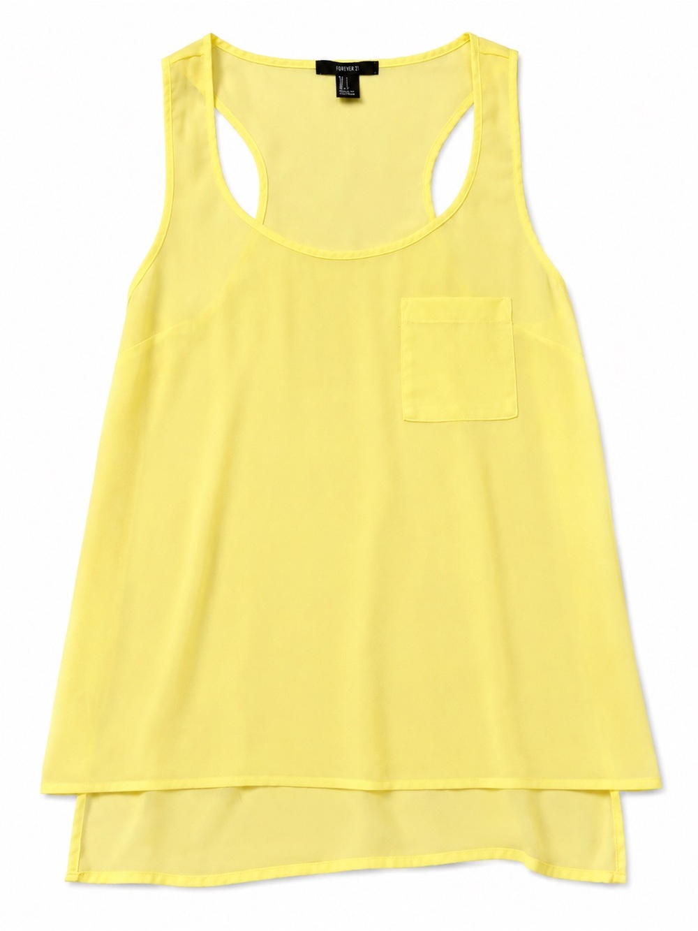 Forever 21 Bright Lime Yellow Racerback Pocket Tank woman’s size small